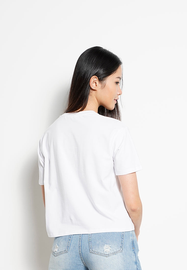 Women Short-Sleeve Fashion Tee - White - H0W910