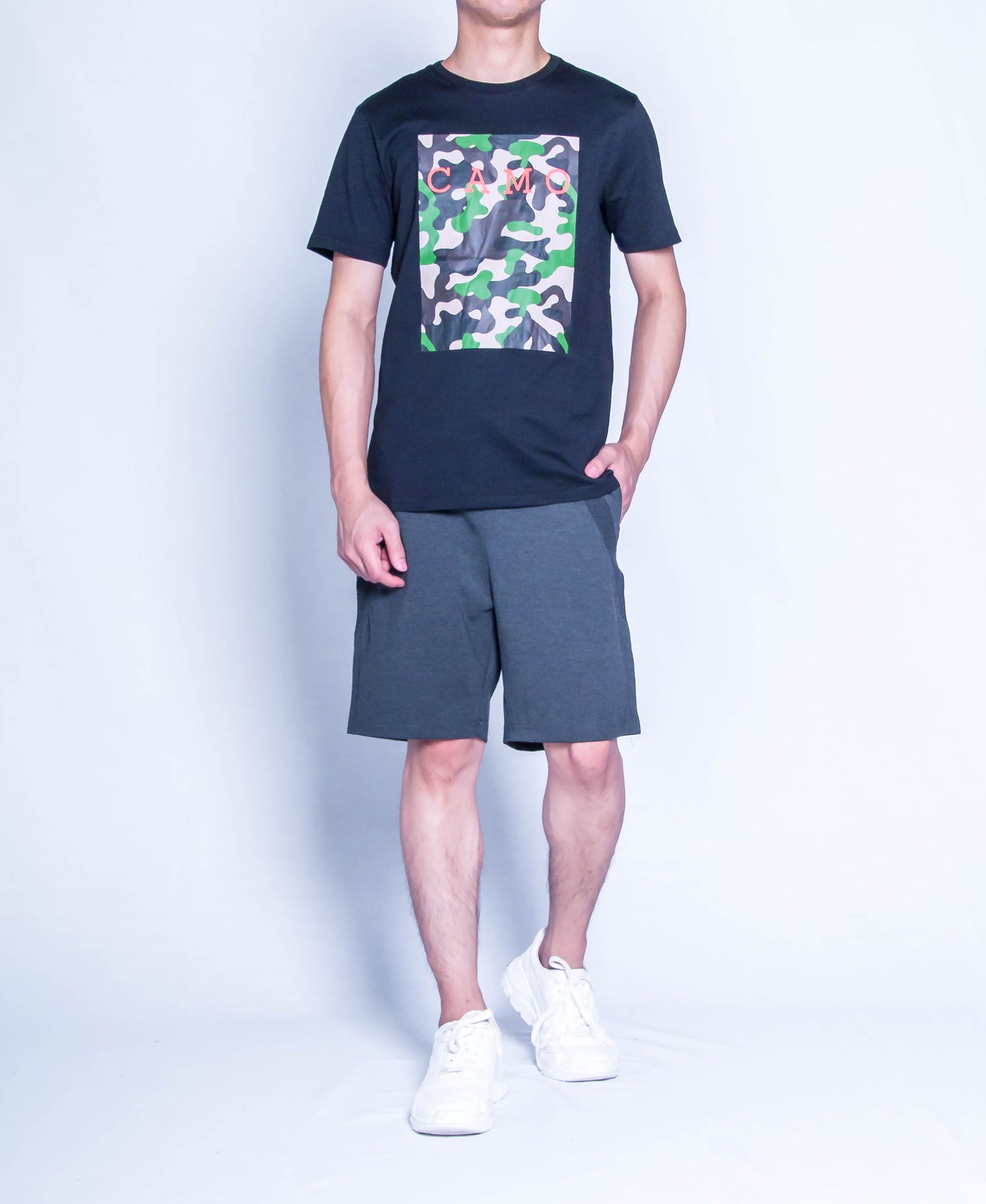 Men Graphic Tee - Black - H9M346