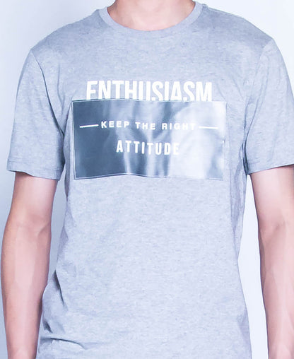 Men Graphic Tee - Grey - H9M369