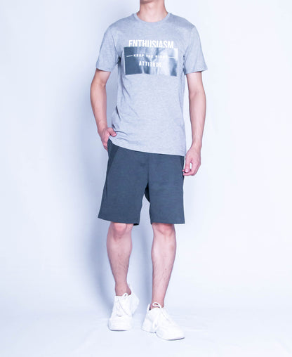 Men Graphic Tee - Grey - H9M369