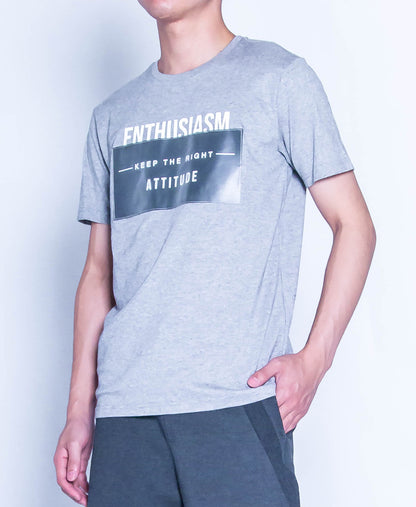 Men Graphic Tee - Grey - H9M369