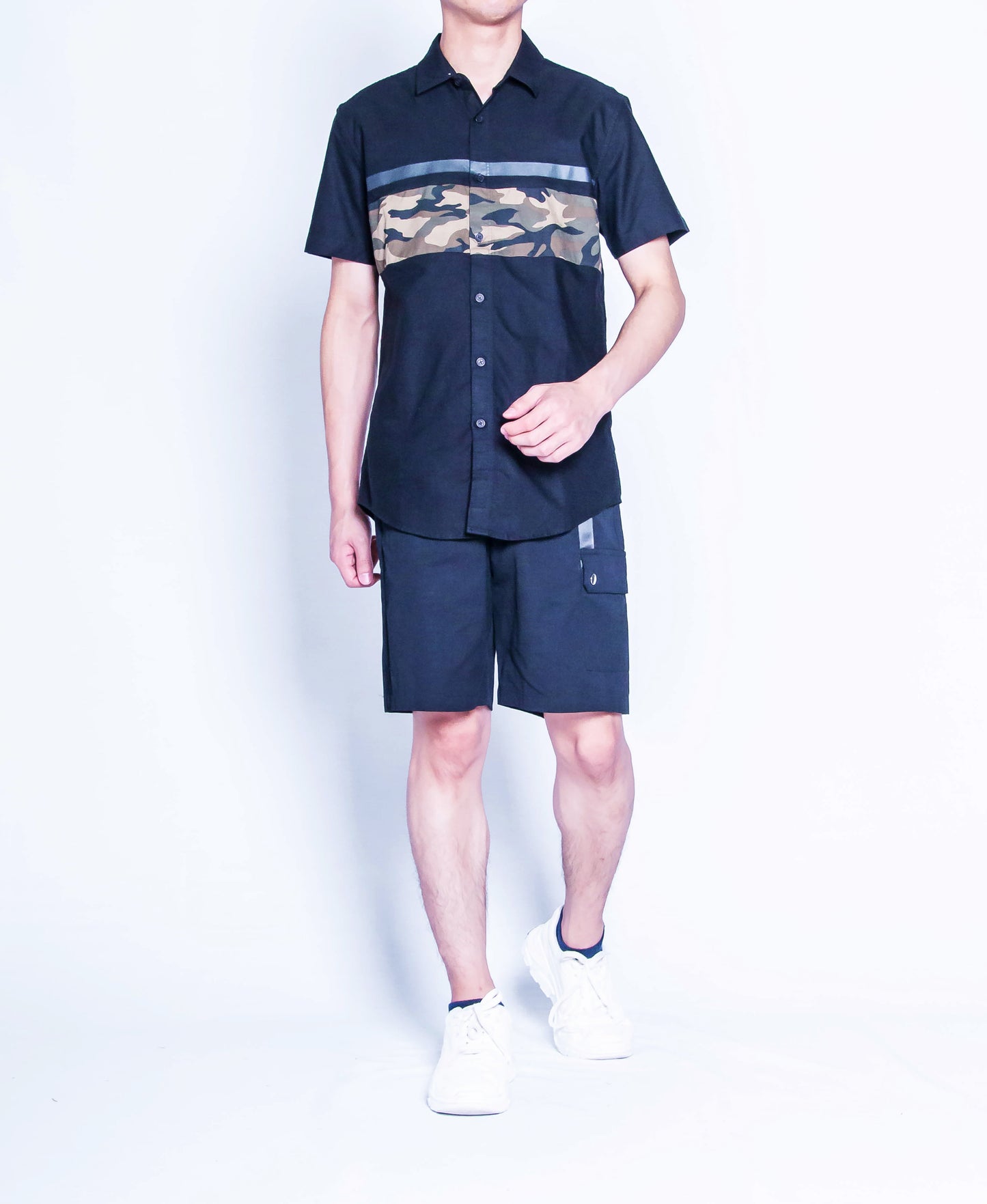 Men Short-Sleeve Shirt - Black - H9M259