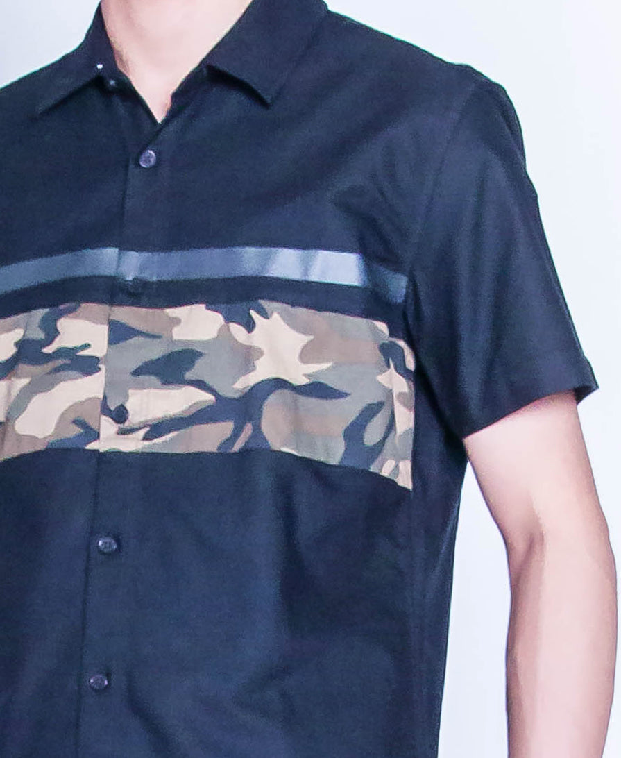 Men Short-Sleeve Shirt - Black - H9M259