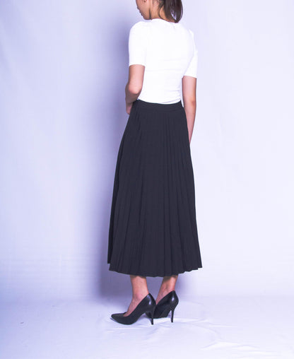 Women Pleated Skirt - Black - H9W398