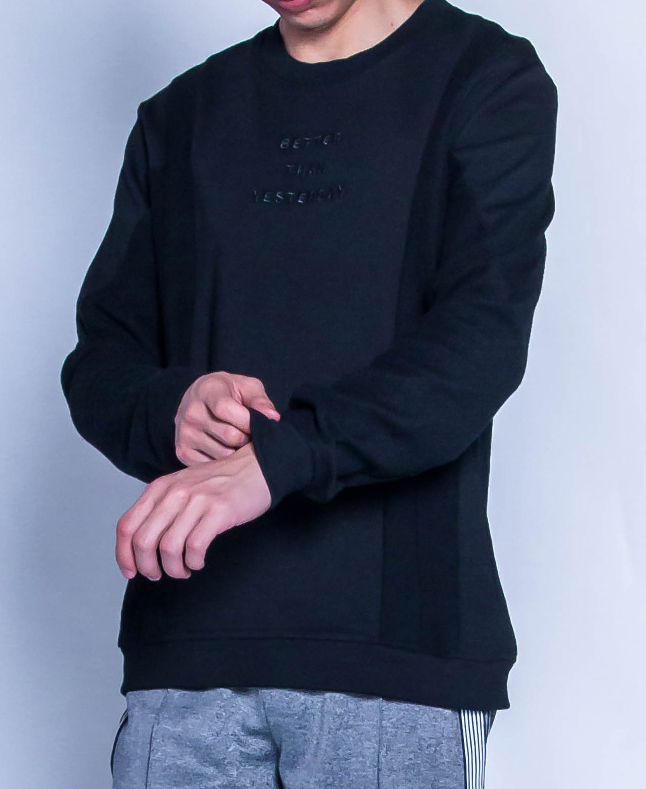 Men Oversized Sweatshirt - Black - H9M331