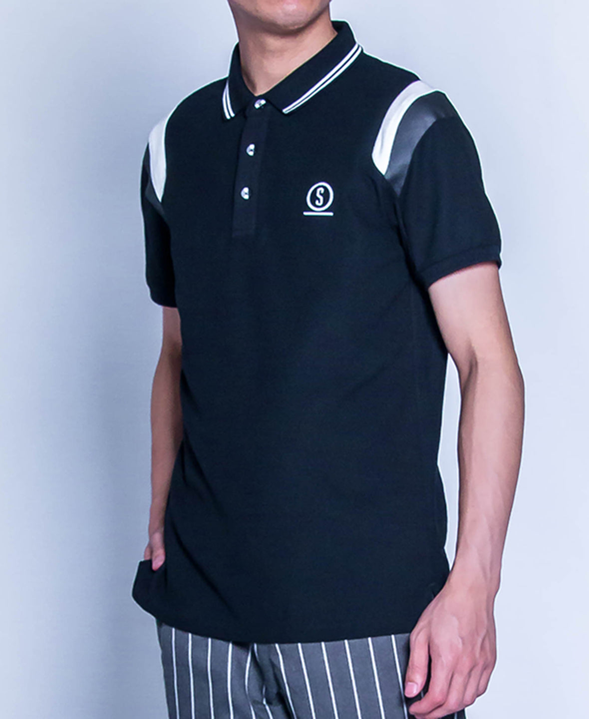 Men Fashion Polo Tee - Black - H9M291