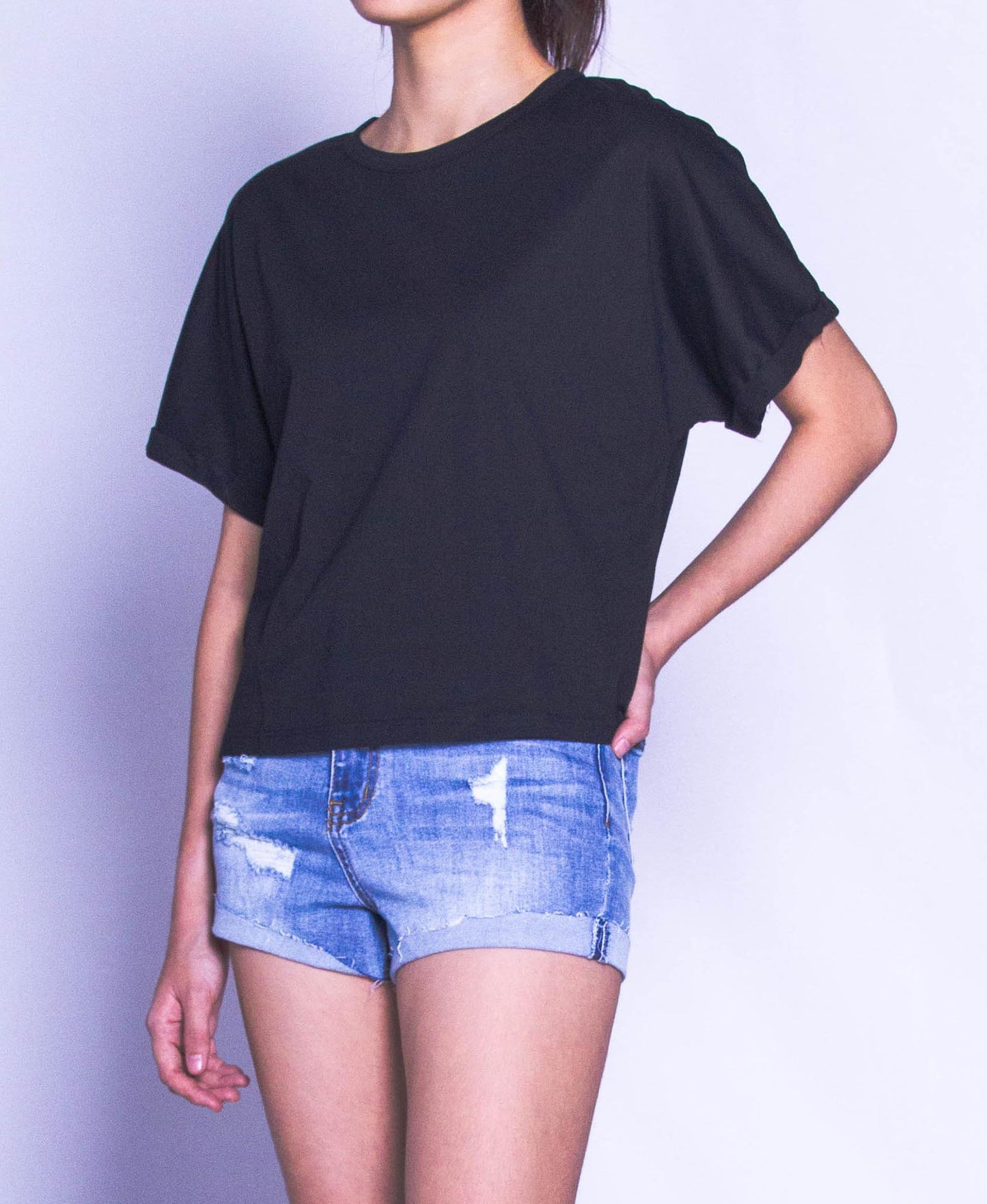 Women Short-Sleeve Tee - Black - H9W293