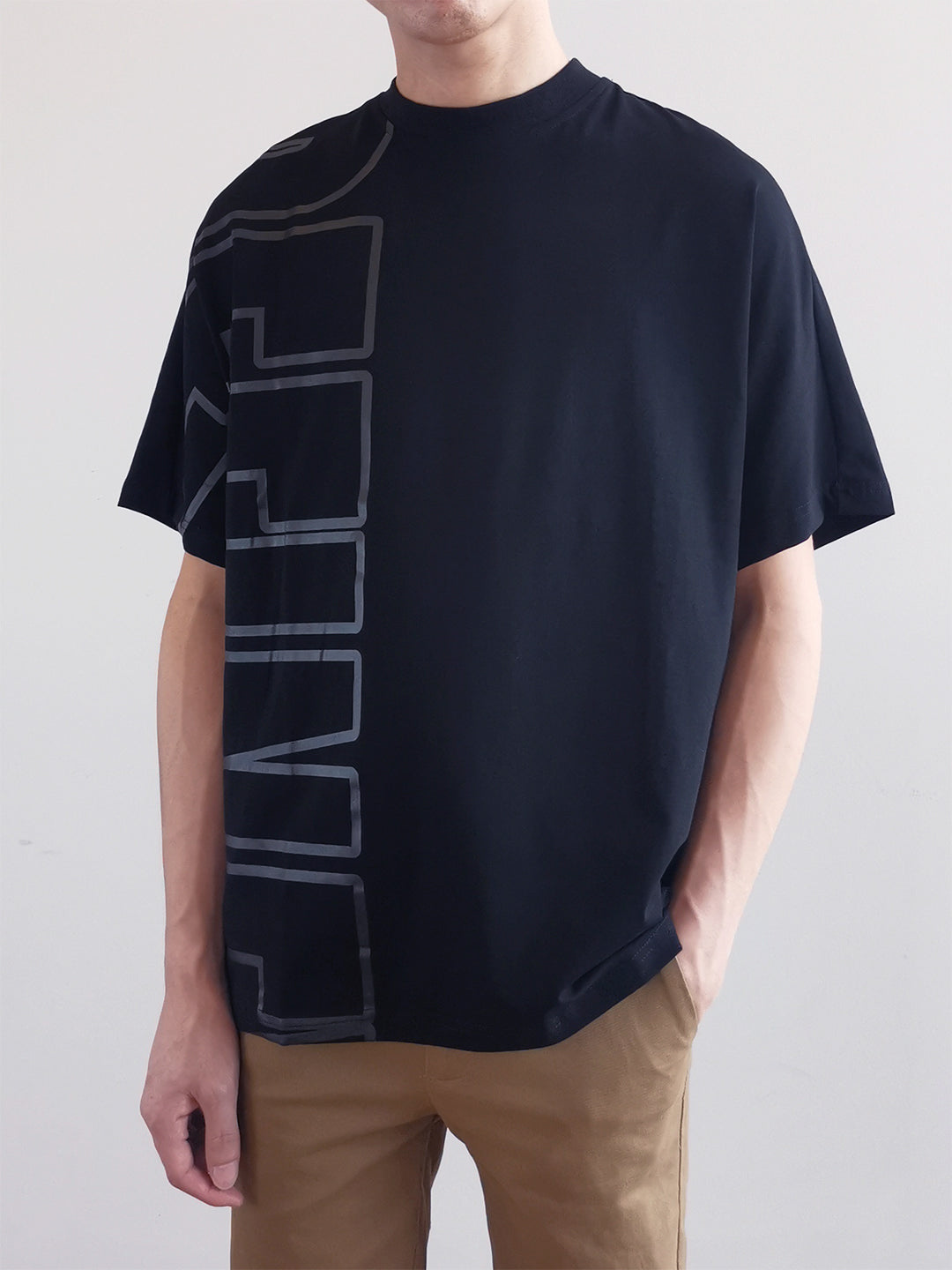 Men Oversized Fashion Tee- Black - M0M446