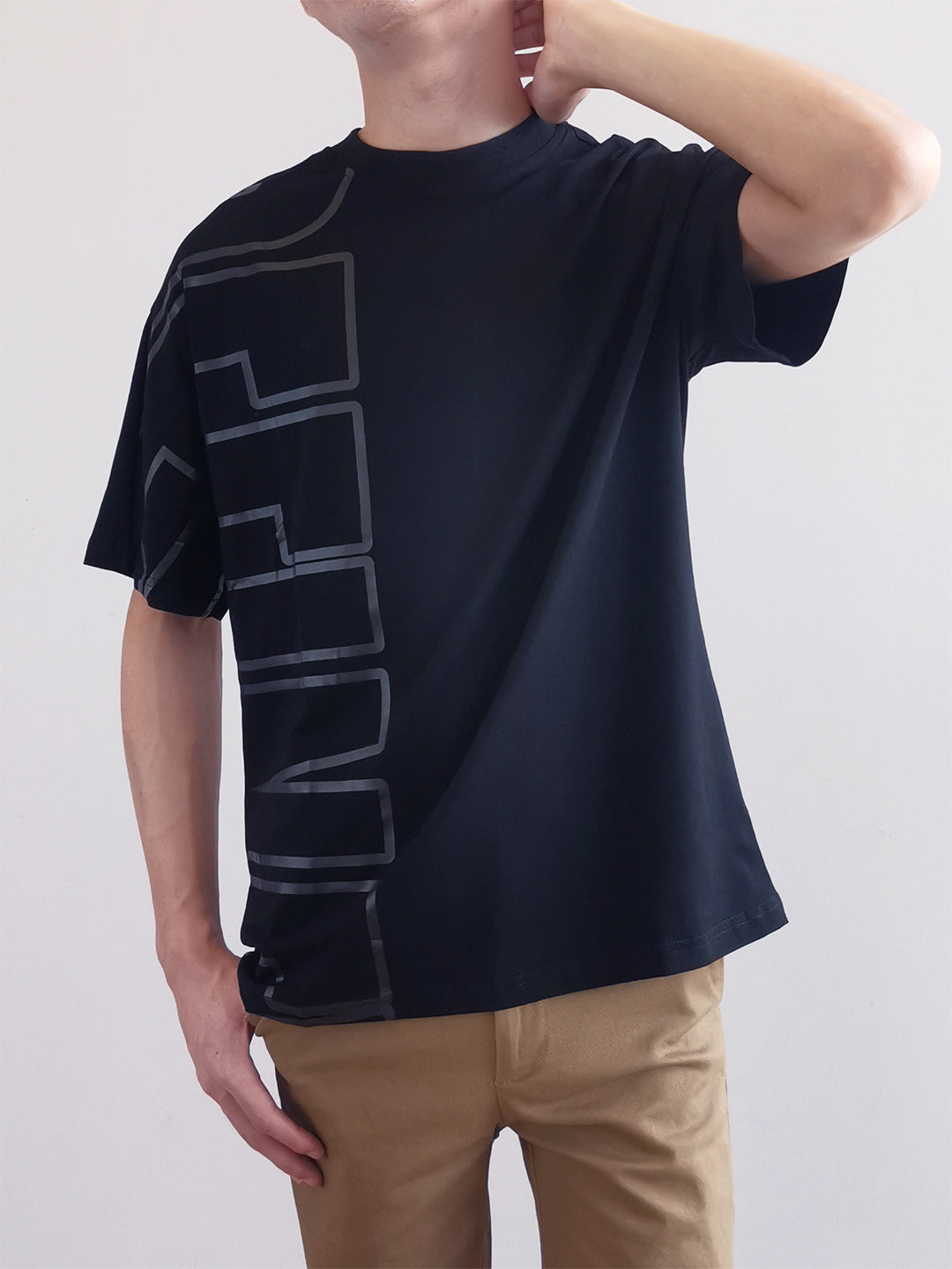 Men Oversized Fashion Tee- Black - M0M446