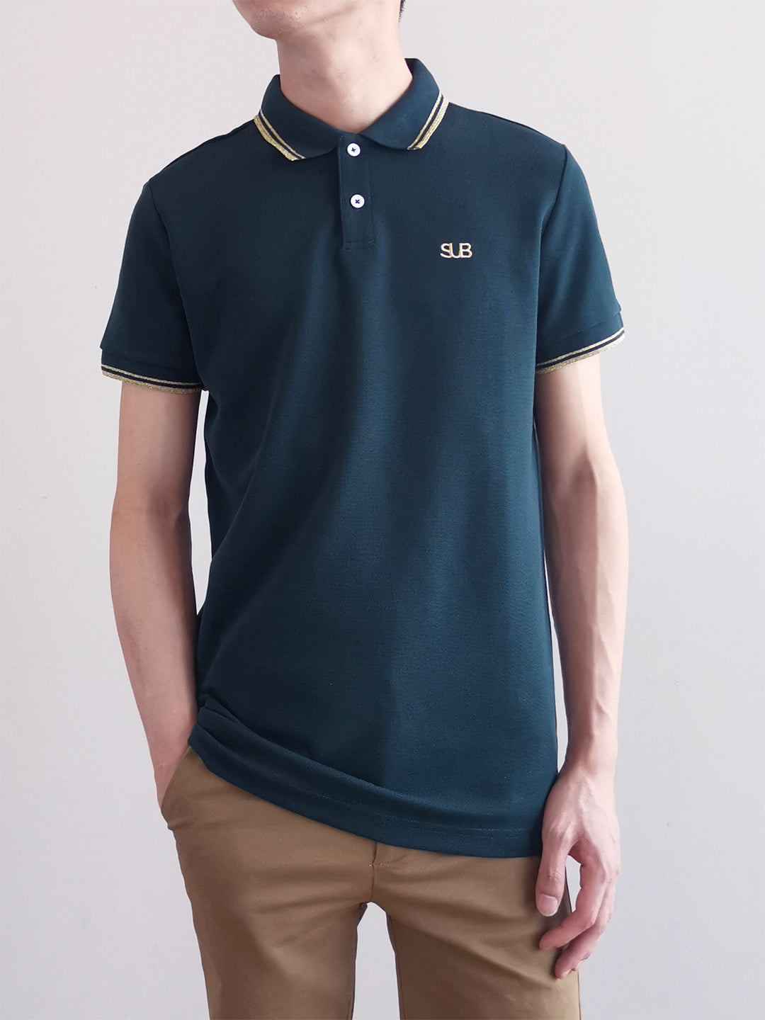 Men Basic Polo Tee - Green - M0M472