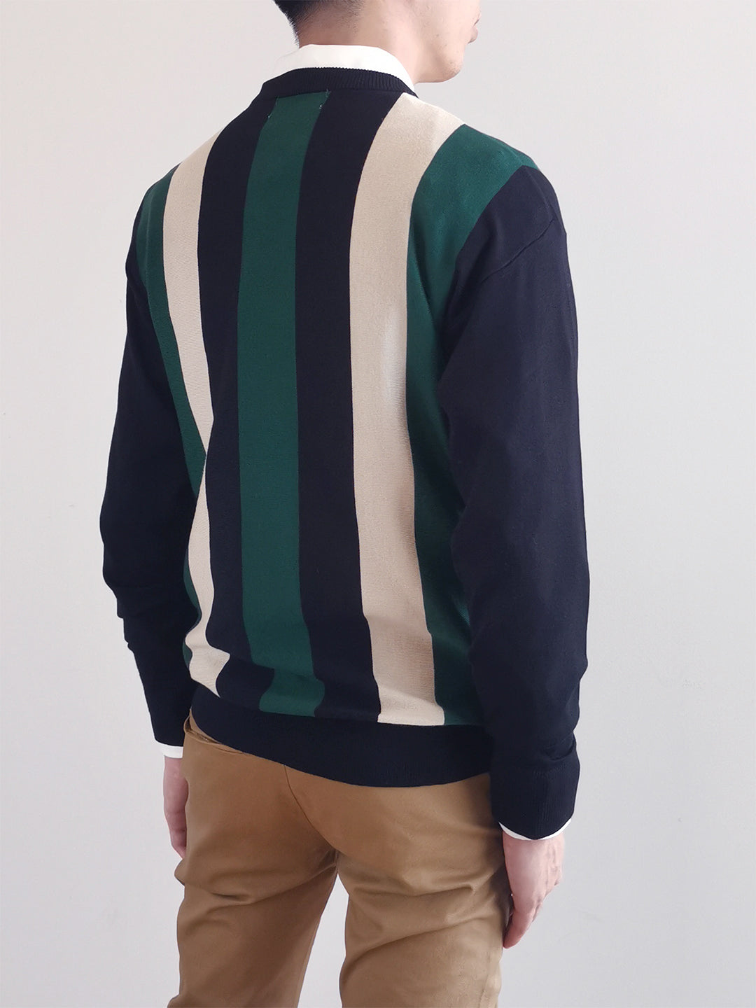 Men Striped Sweater - Black - M0M445