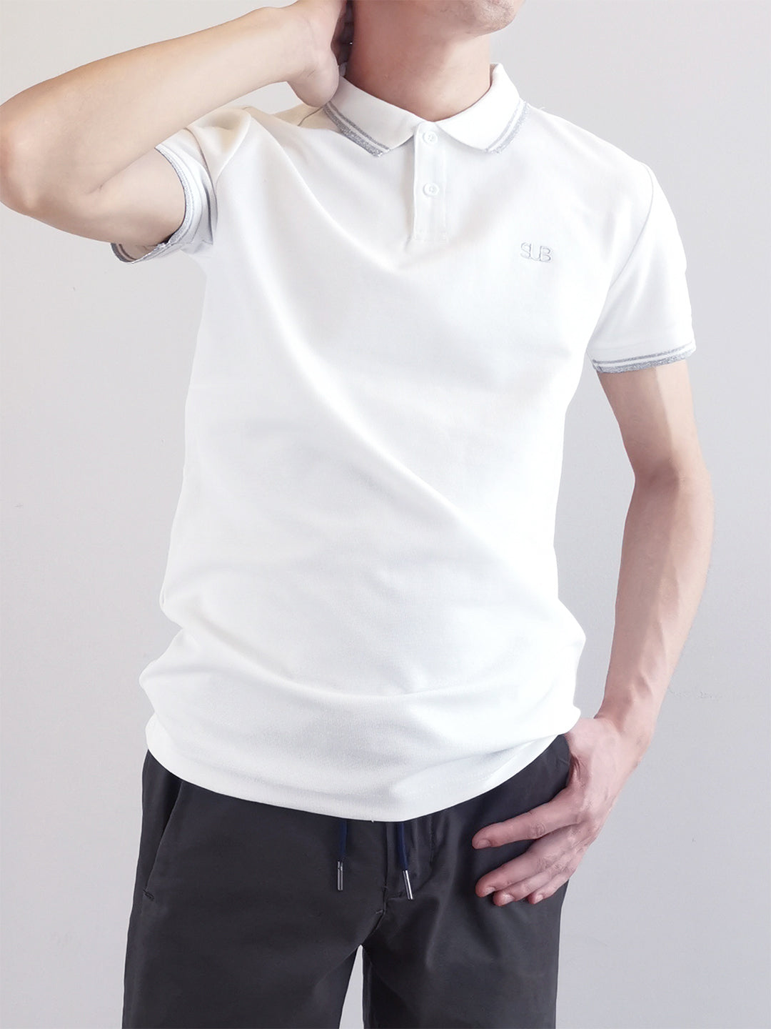 Men Basic Polo Tee - White - M0M470