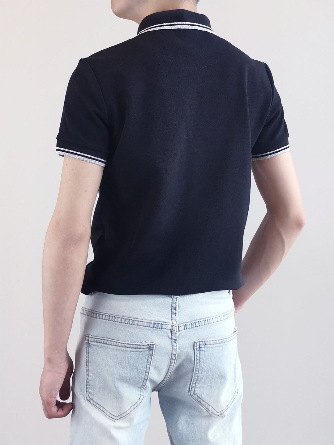 Men Basic Polo Tee - Black - M0M471