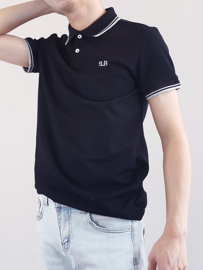 Men Basic Polo Tee - Black - M0M471