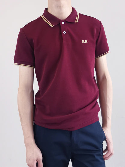 Men Basic Polo Tee - Maroon - M0M473