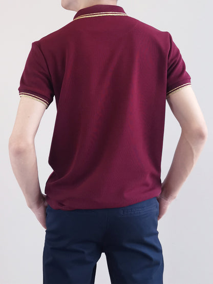 Men Basic Polo Tee - Maroon - M0M473