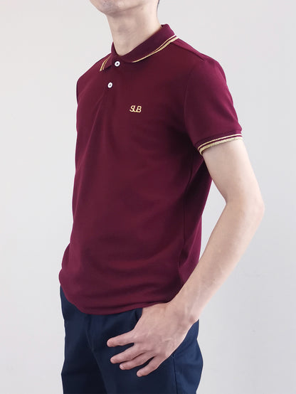 Men Basic Polo Tee - Maroon - M0M473