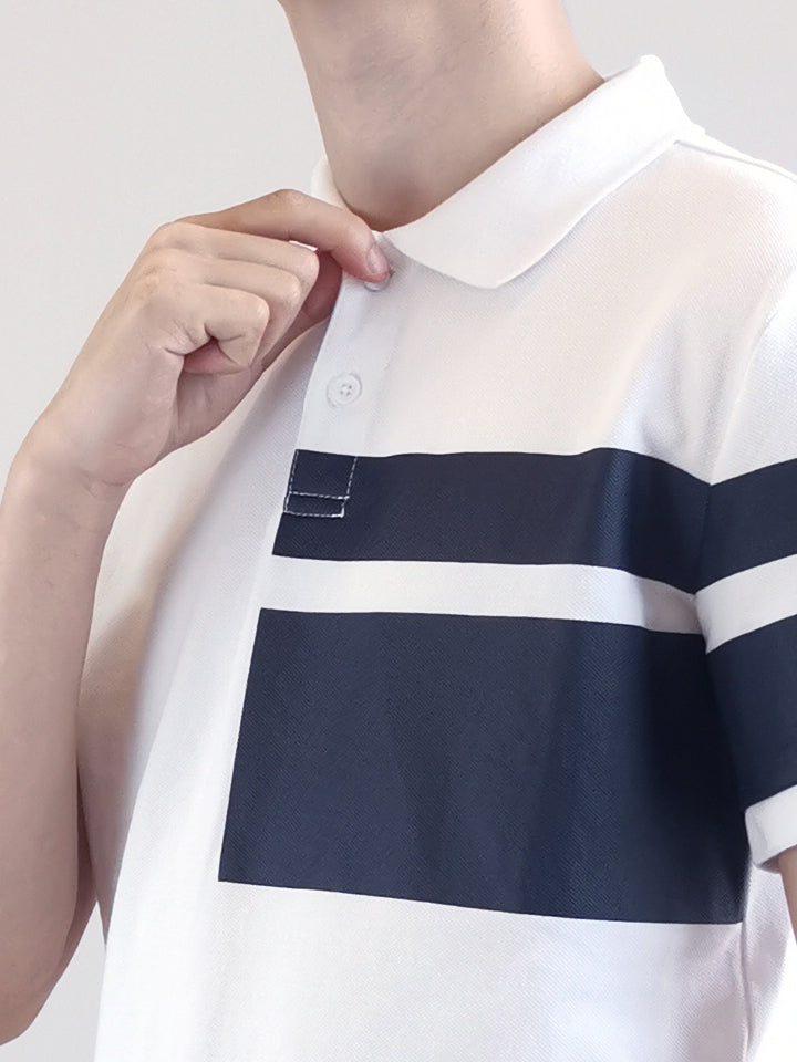 Men Fashion Polo Tee- White - M0M477