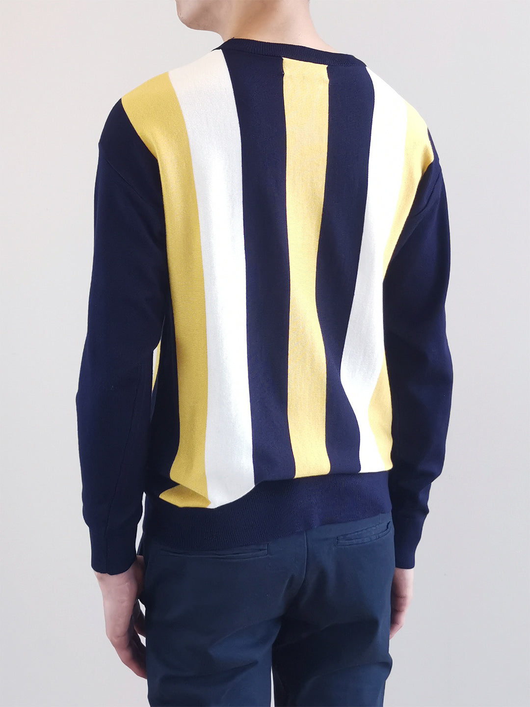 Men Striped Sweater - Yellow - M0M444