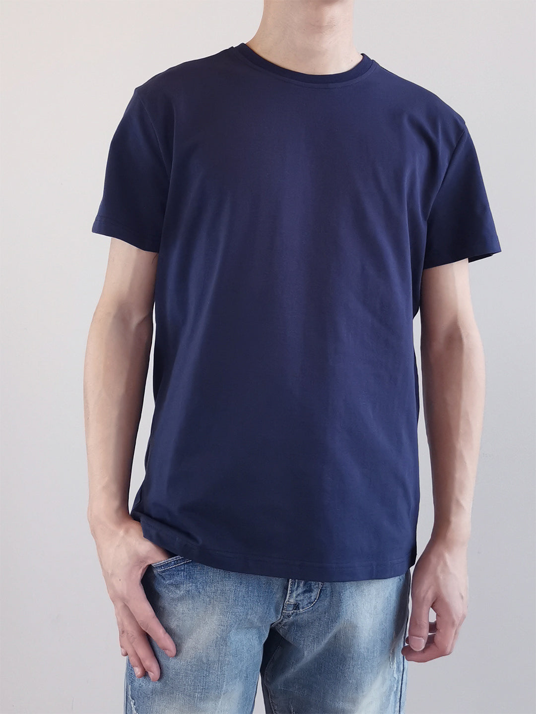 Men Basic Tee- Navy - H9M276