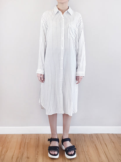 Women Oversized Shirtdress- White - M0W462