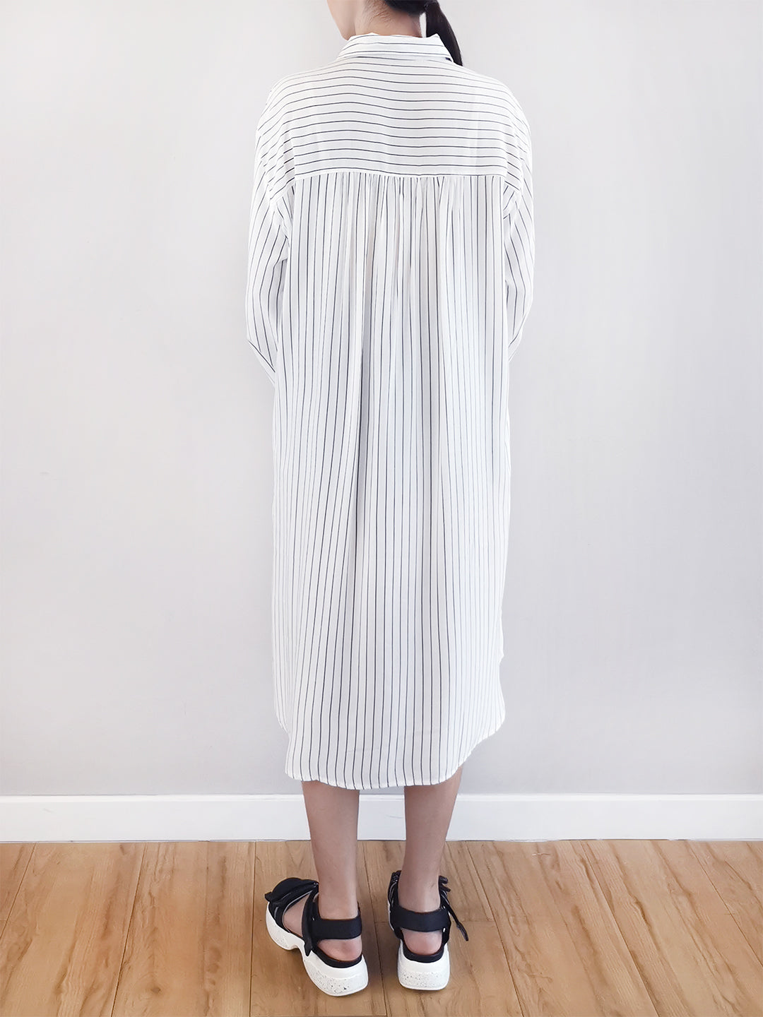 Women Oversized Shirtdress- White - M0W462