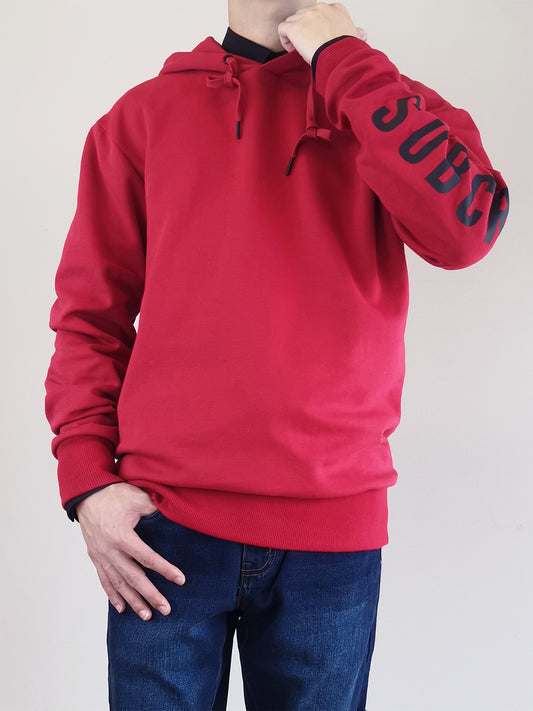 Men Oversized Hoodie - Dark Red - M0M488