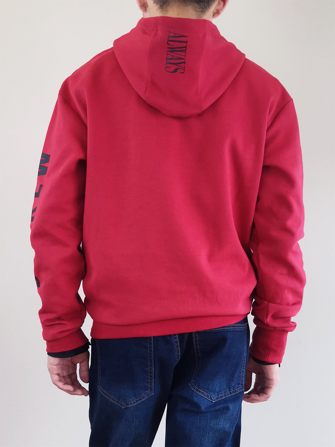 Men Oversized Hoodie - Dark Red - M0M488