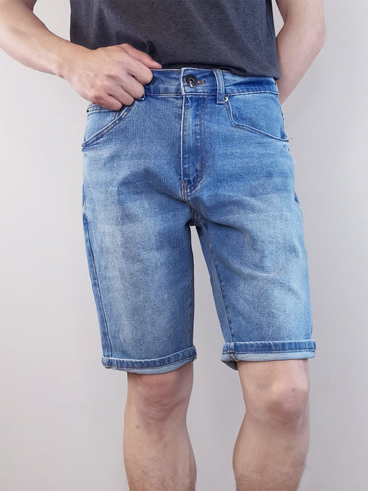 Men Denim Bermuda Shorts - Light Blue - M0M404