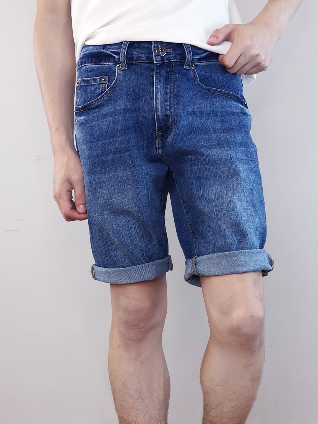 Men Denim Bermuda Shorts - Blue - M0M403