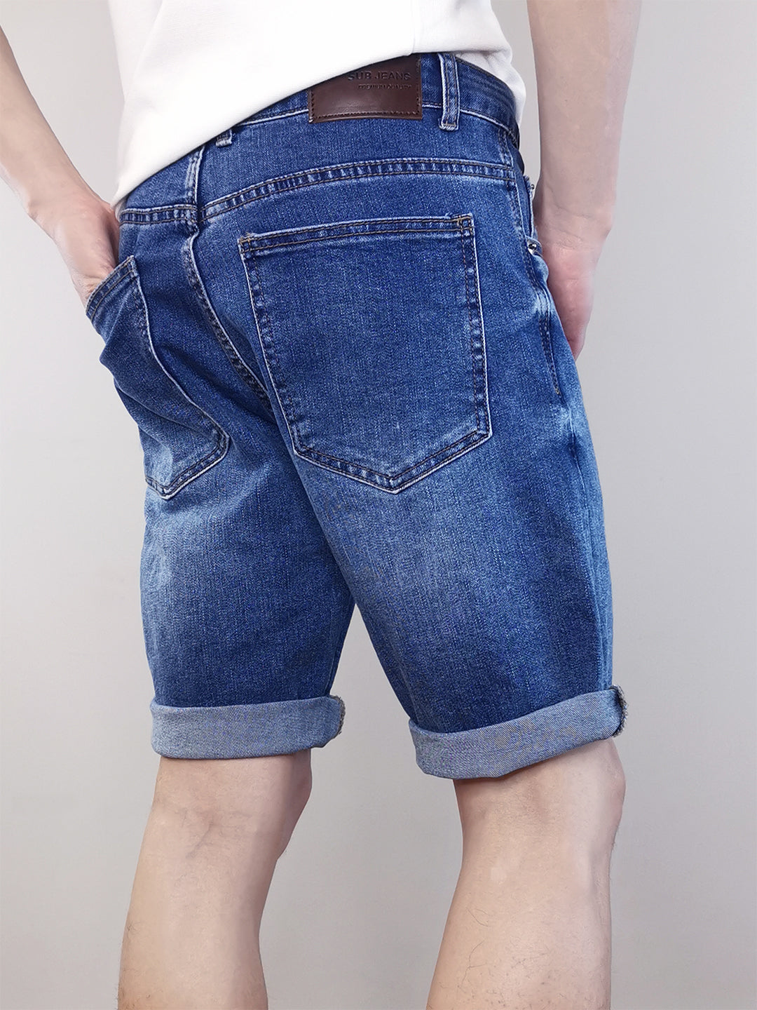 Men Denim Bermuda Shorts - Blue - M0M403