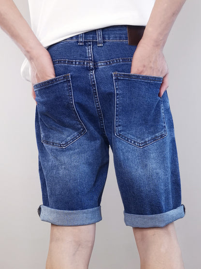 Men Denim Bermuda Shorts - Blue - M0M403