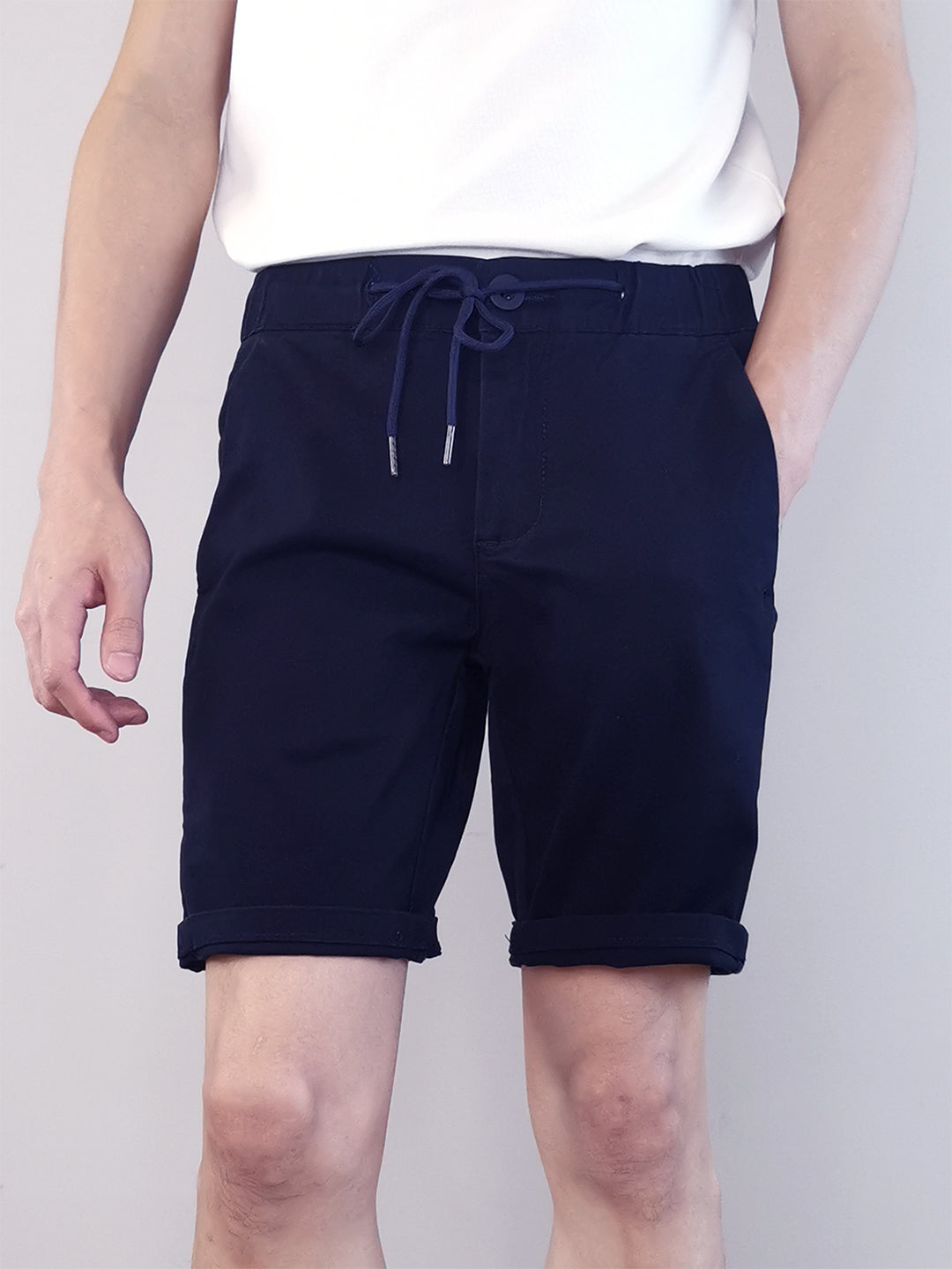 Men Twill Bermuda Shorts - NAVY - M0M503