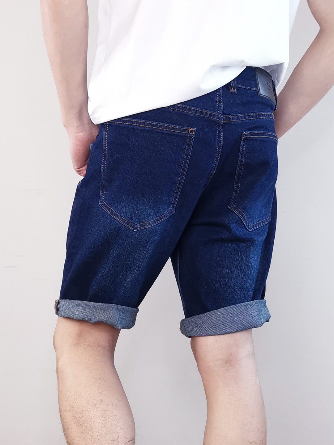 Men Denim Bermuda Shorts - Dark Blue - M0M402