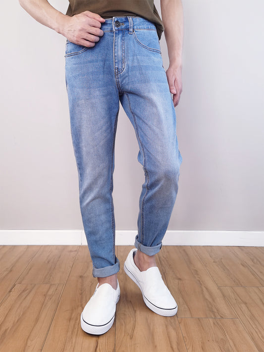 Men Skinny Long Jeans - Light Blue - M0M401