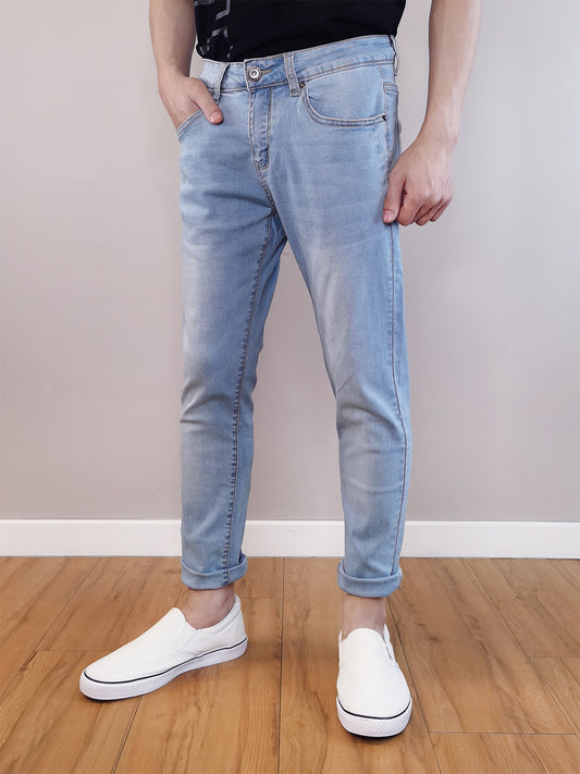 Men Slim Fit Jeans-Light Blue - F9M180