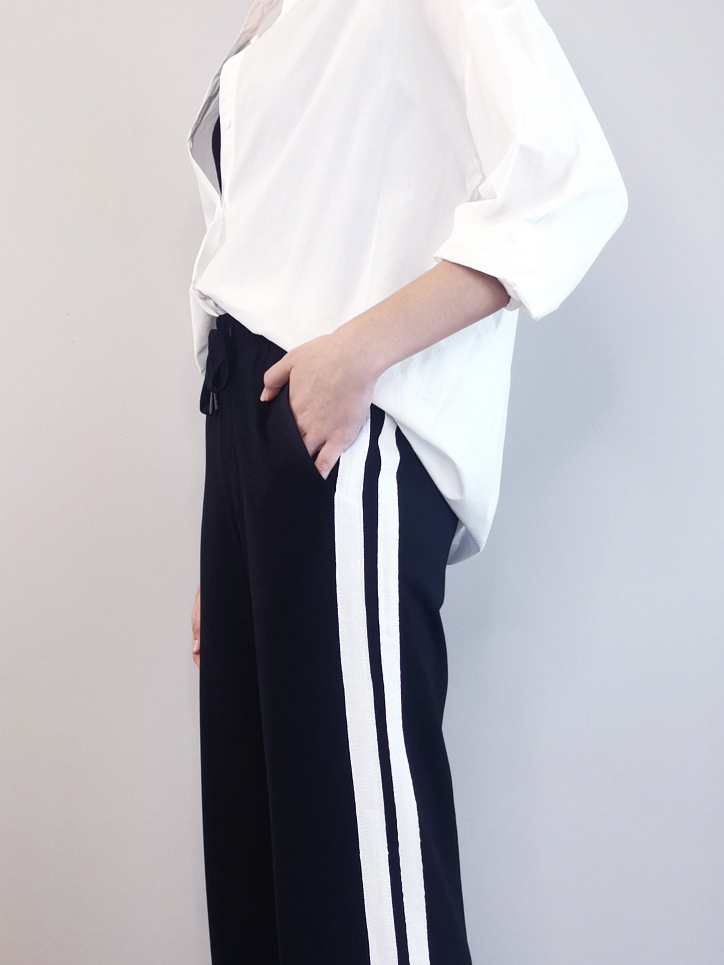 Women Knit Long Jogger - Black - M0W568