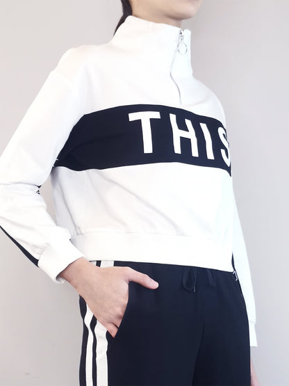 Women Long Sleeve Sweatshirt - White - M0W530