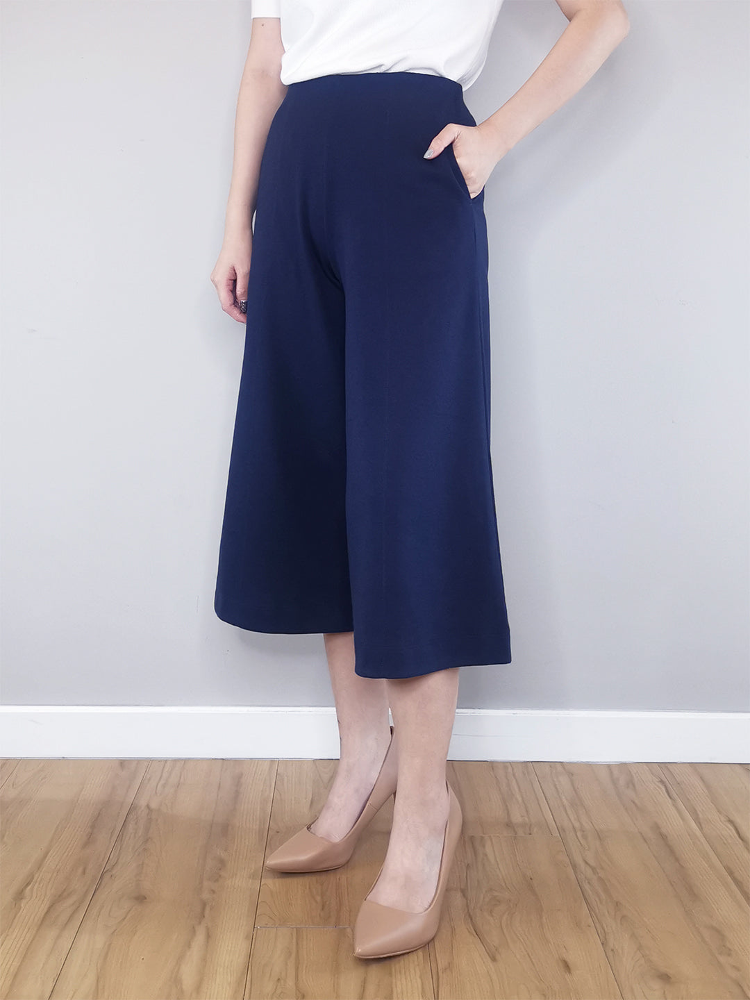 Women Culottes Trousers - Navy - M0W469