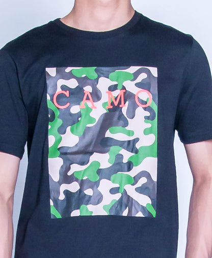 Men Graphic Tee - Black - H9M346