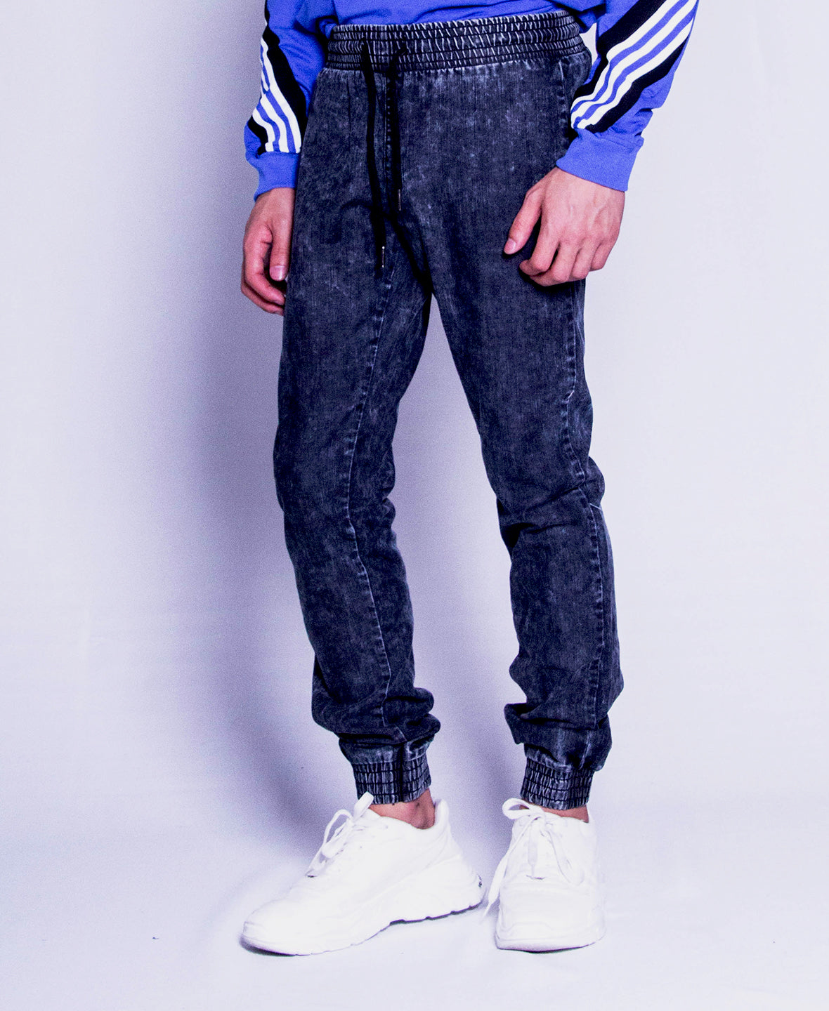 Men Long Pants Jogger - Black - F9M211