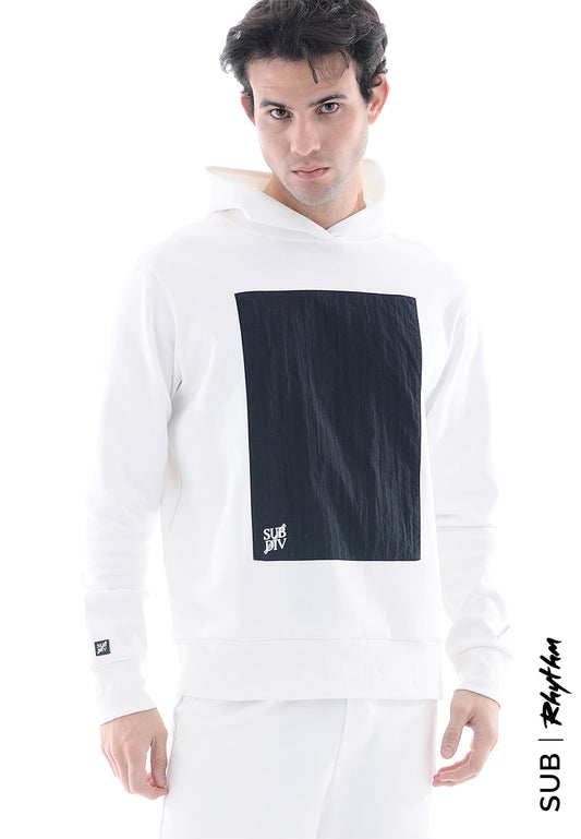 Men Long-Sleeve Oversized Sweatshirt Hoodies - White - H2M487