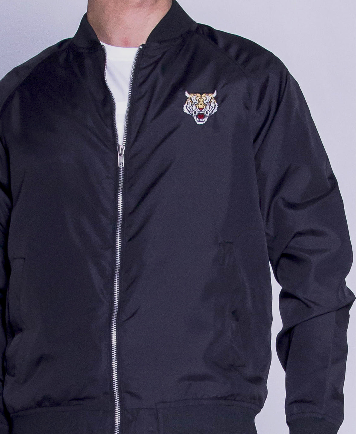 Men Bomber Jacket - Black - F9M105