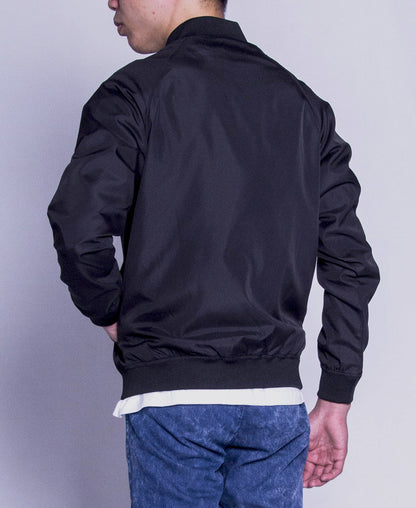 Men Bomber Jacket - Black - F9M105