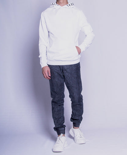 Men Long Sleeve Sweatshirt - White - F9M159