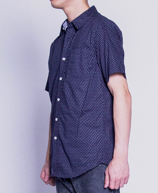 Men Short-Sleeve Shirt - Navy - F9M094