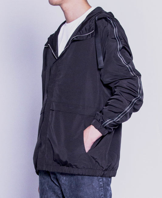 Men Hoodie Jacket - Black - F9M109