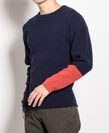 Men Long-Sleeve Knitwear - Navy - H0M661