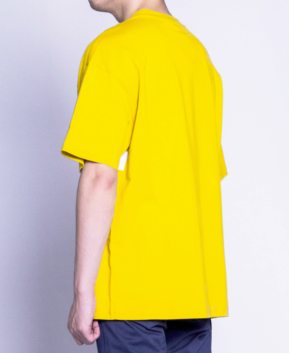 Men Oversized Short Sleeve Graphic Tee - Mustard Yellow - F9M044