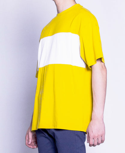 Men Oversized Short Sleeve Graphic Tee - Mustard Yellow - F9M044